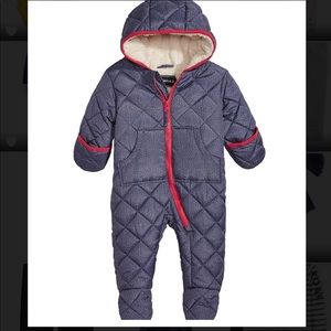 Baby Boys Hooded Quilted Footed Pram